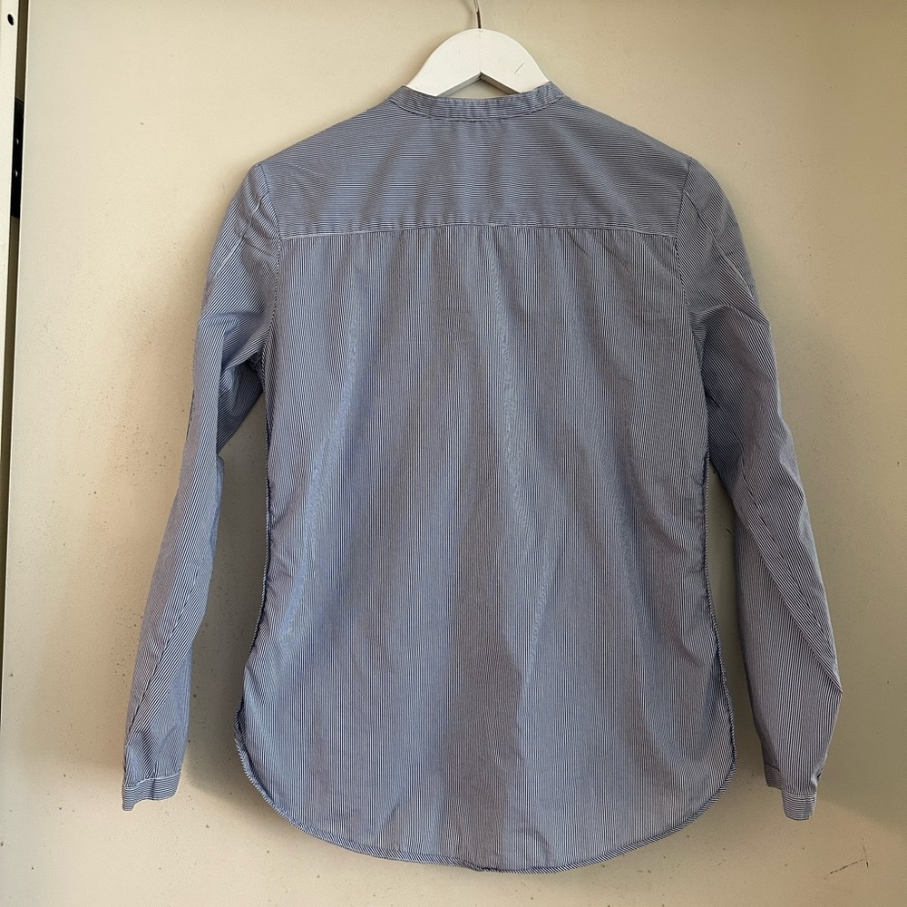 Zara Basic Blue & White Striped Button Down Shirt - image 2